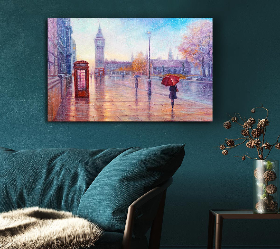 Picture of Walking In London Calm Canvas Print Wall Art