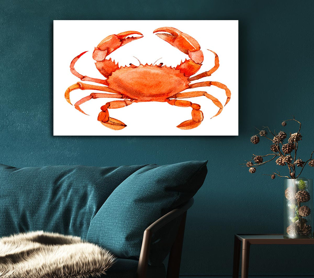 Picture of Watercolour Crab Canvas Print Wall Art