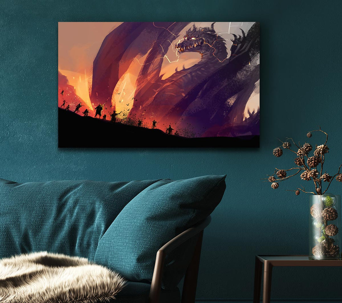 Picture of When The Dragon Attacks Canvas Print Wall Art