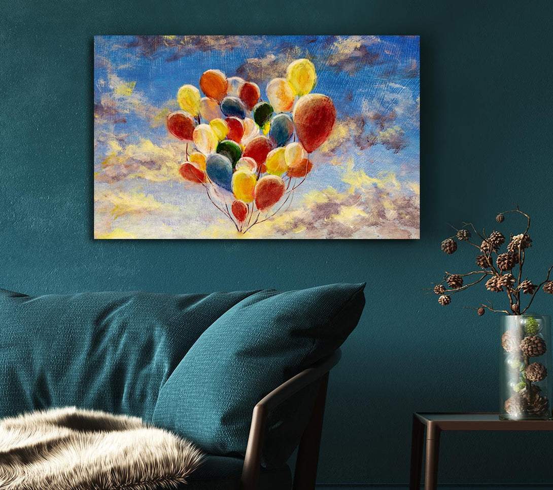 Picture of Balloons In The Sky Canvas Print Wall Art