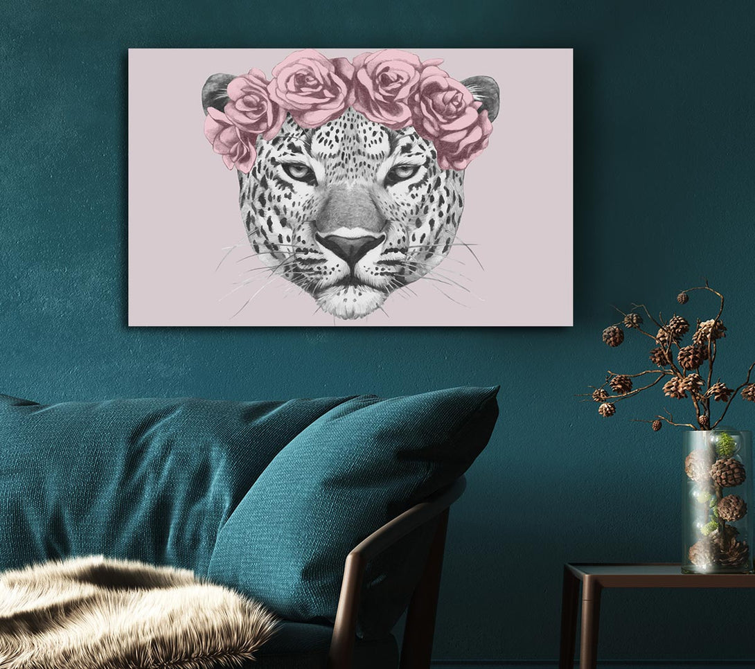 Picture of The Rose Head Leopard Canvas Print Wall Art