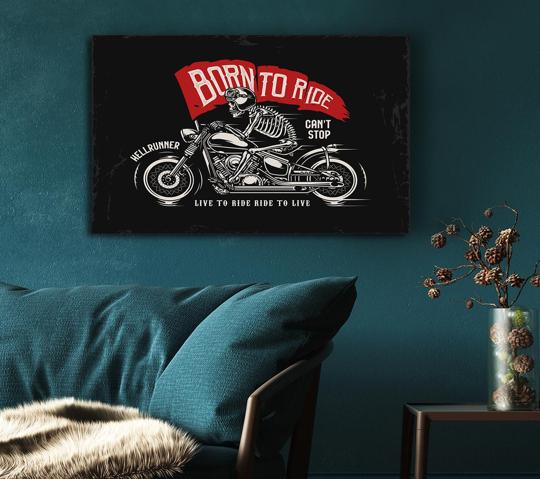 Picture of Born To Ride Canvas Print Wall Art