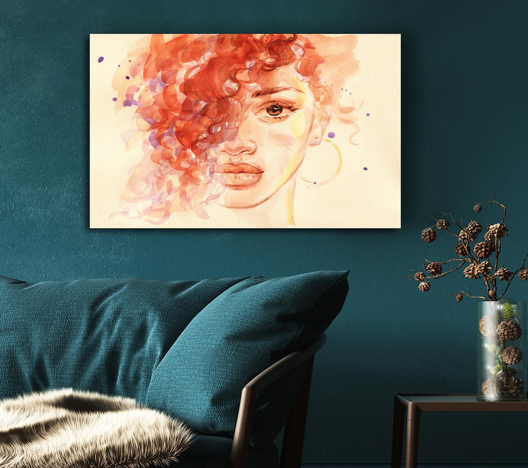 Picture of The Face Of Watercolour Canvas Print Wall Art