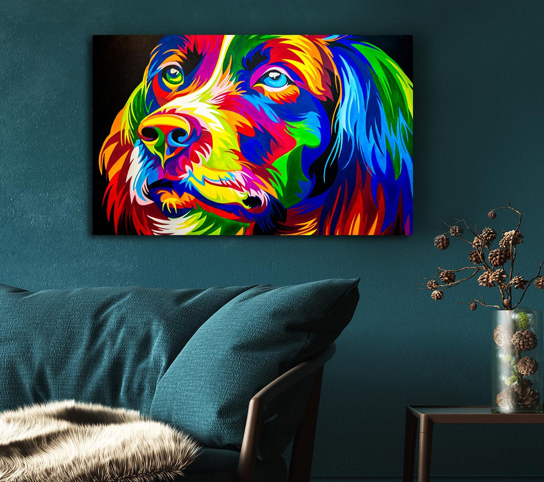 Picture of The Stunning Colourful Dog Canvas Print Wall Art