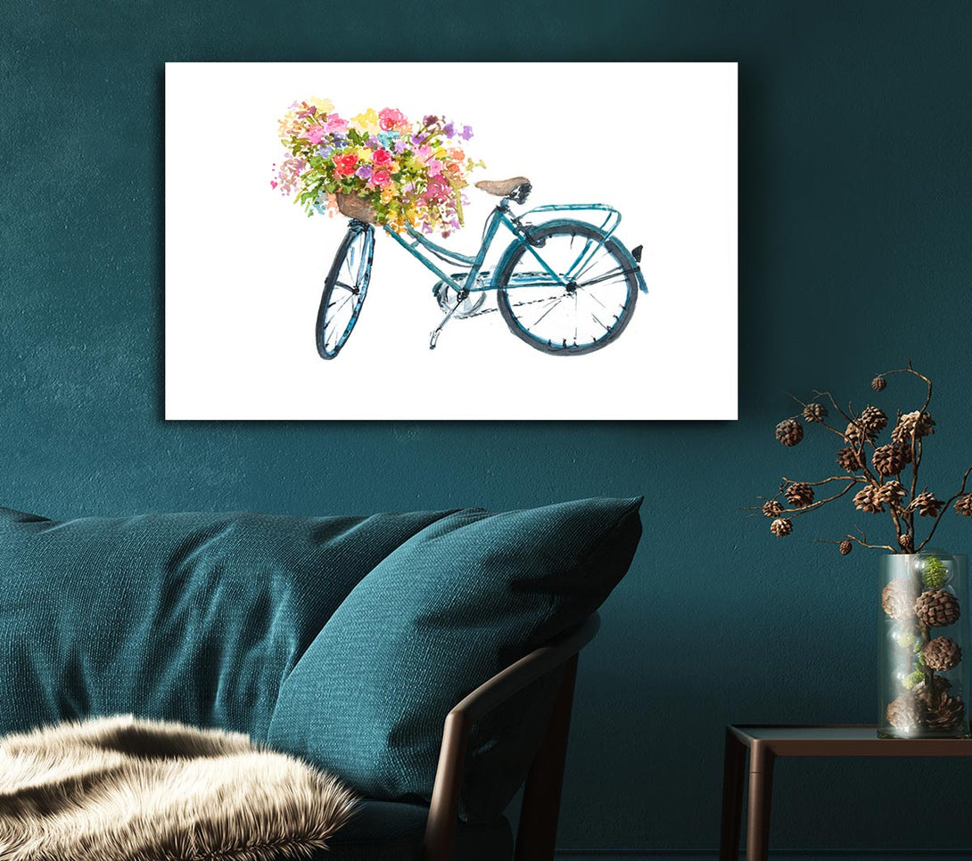 Picture of Flowers On A Bike Canvas Print Wall Art