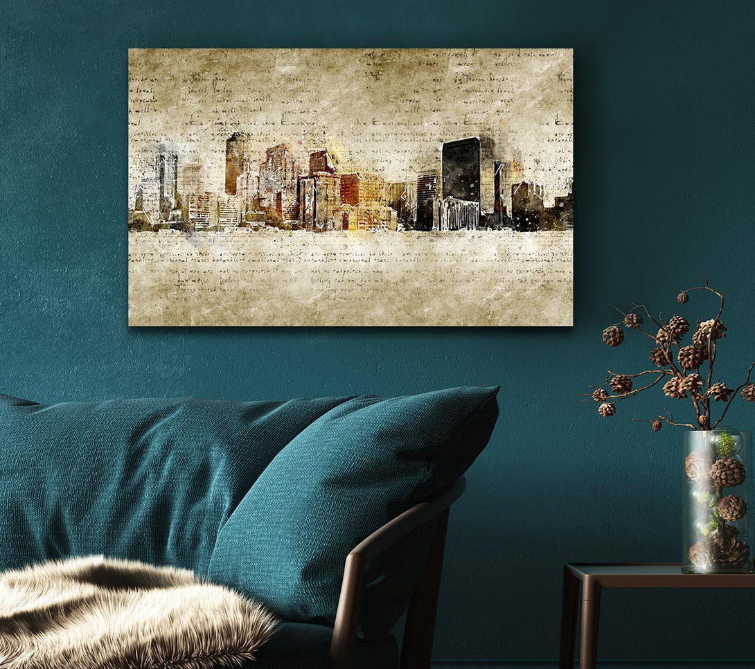 Picture of Manuscript Brooklyn Canvas Print Wall Art