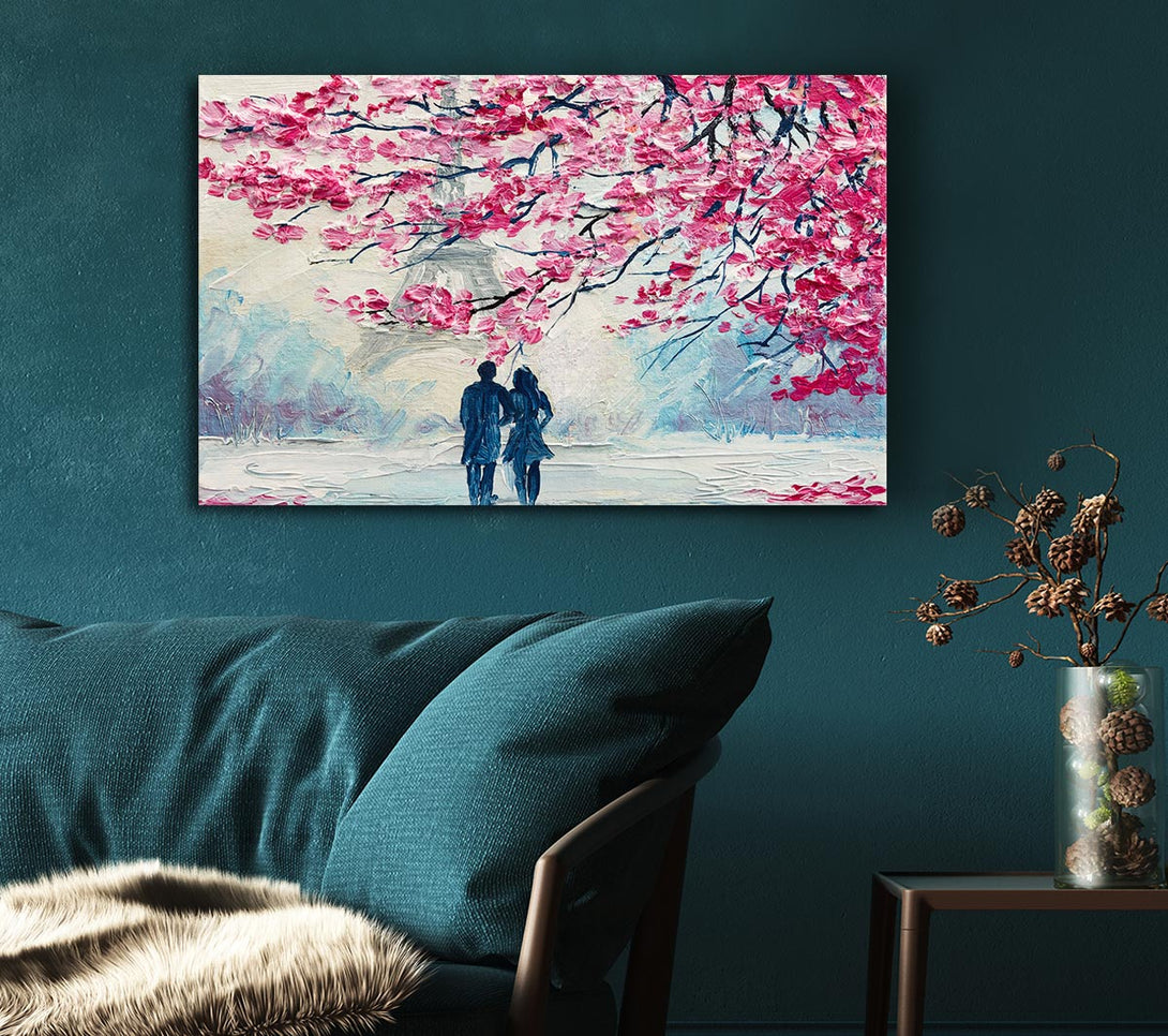 Picture of Walk Through Paris Blossom Canvas Print Wall Art