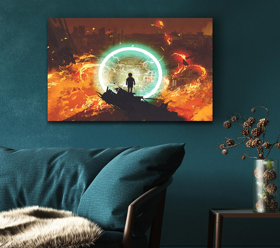 Picture of The Neon Ring Of Fire Canvas Print Wall Art