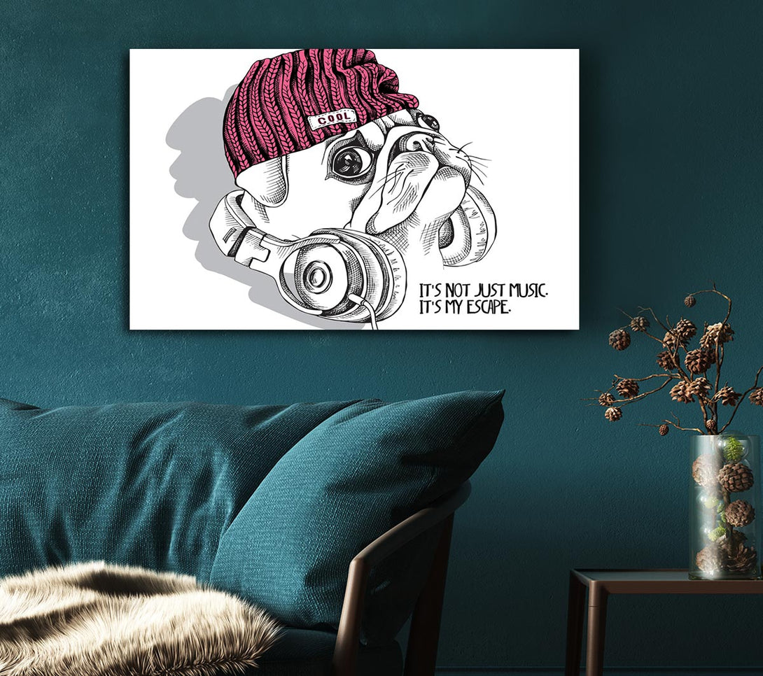 Picture of Pug Music Canvas Print Wall Art