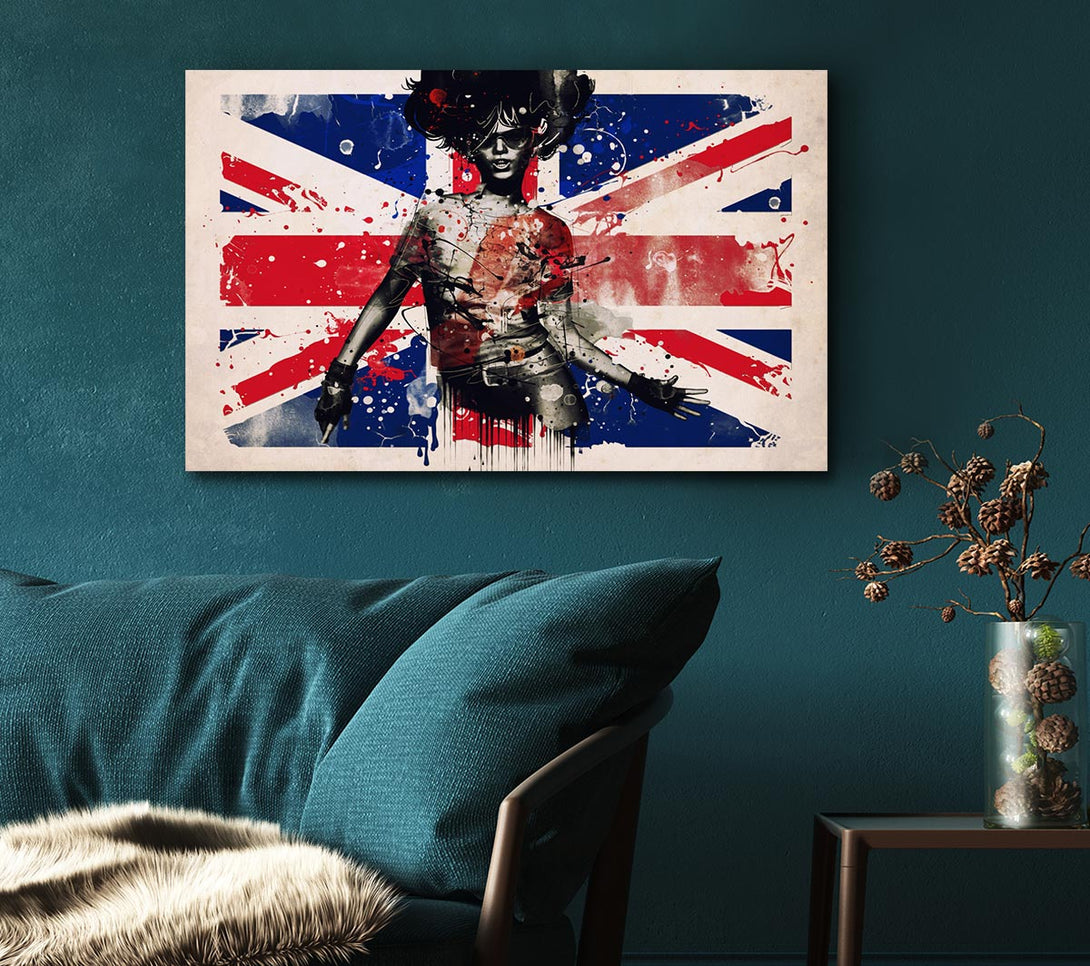 Picture of Union Jack Woman Canvas Print Wall Art