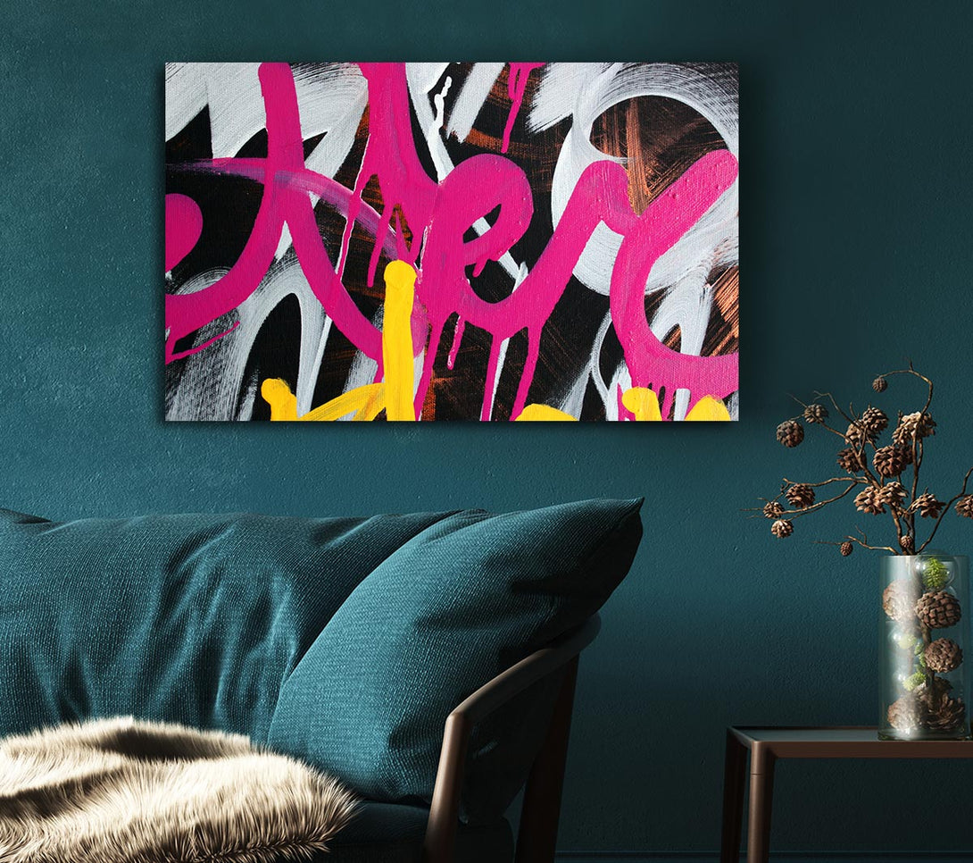 Picture of Swirl Of Pink Graffiti Canvas Print Wall Art