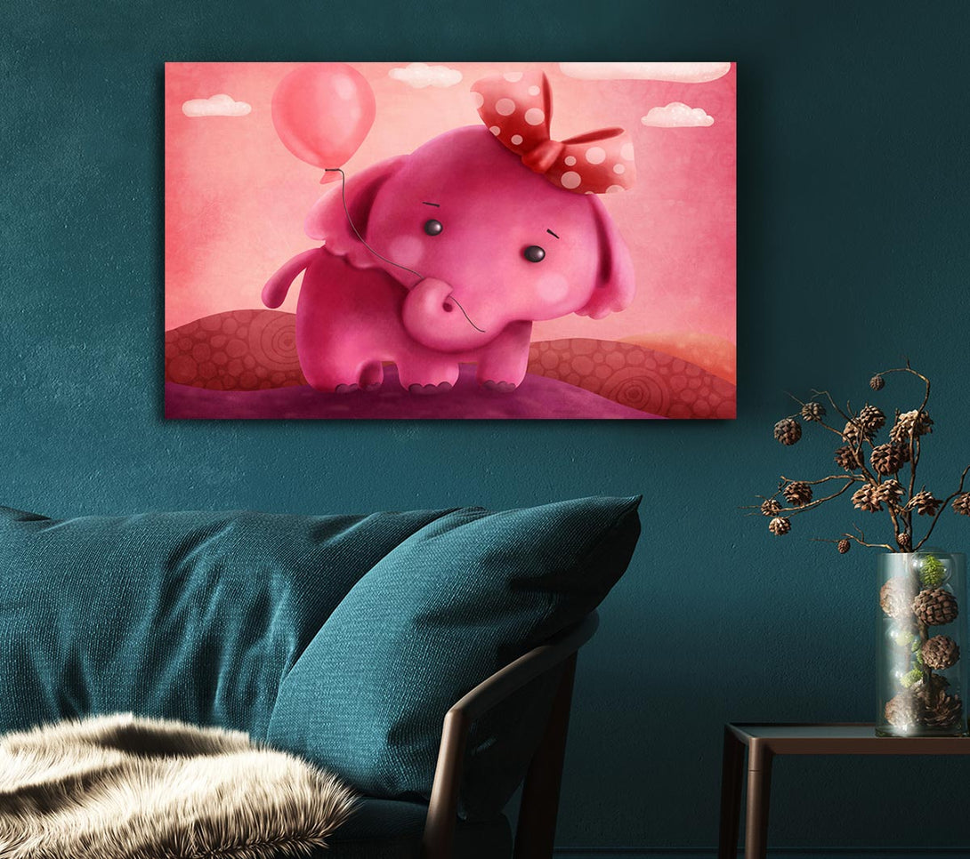 Picture of The Pink Elephant Balloon Canvas Print Wall Art