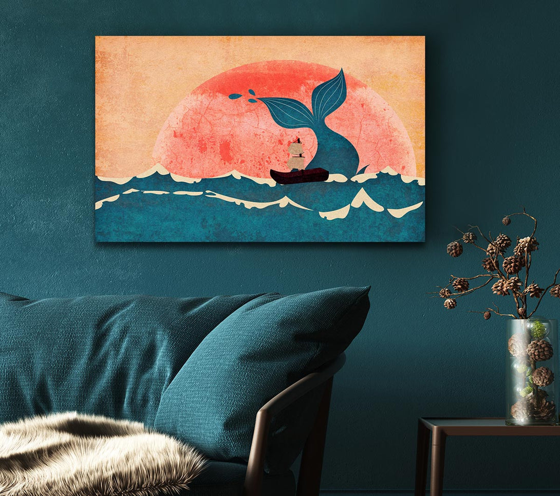 Picture of Sailing By The Whale Canvas Print Wall Art