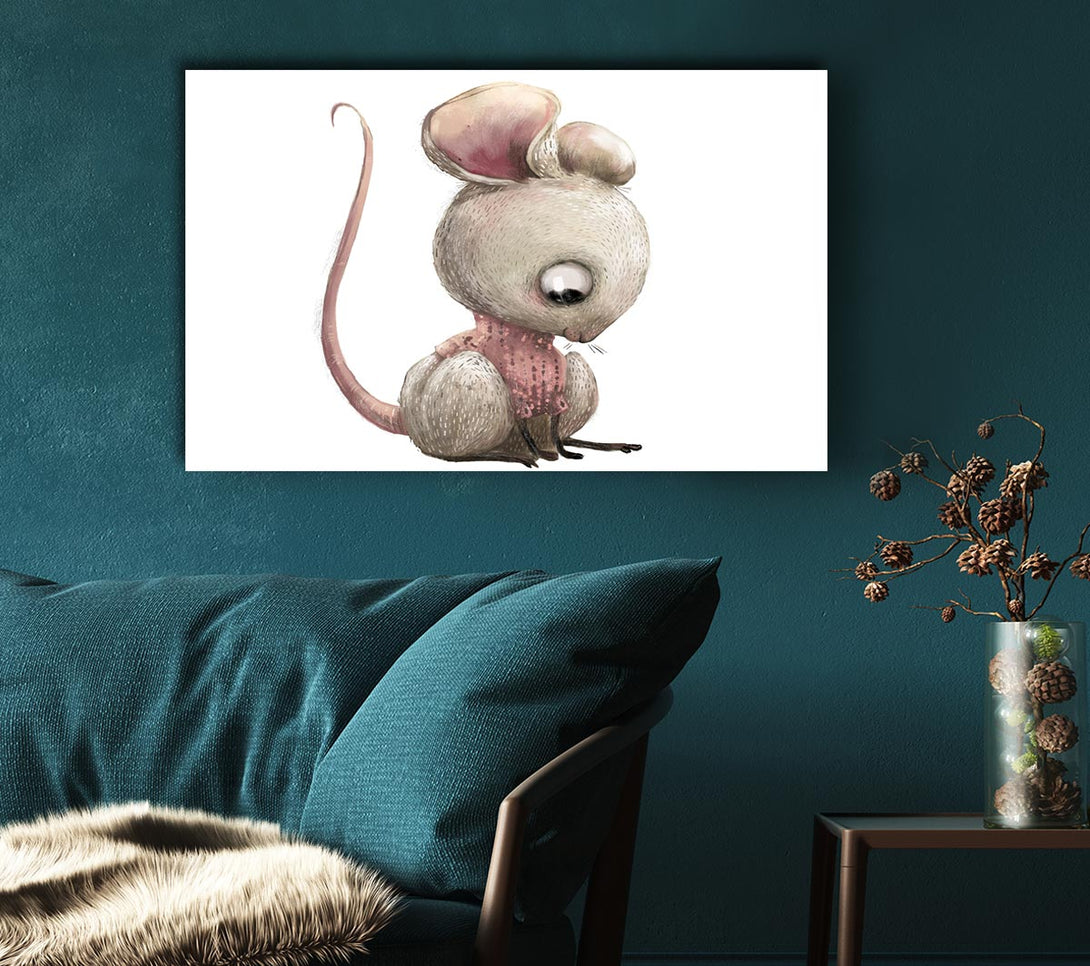 Picture of The Little Mouse Crouching Canvas Print Wall Art