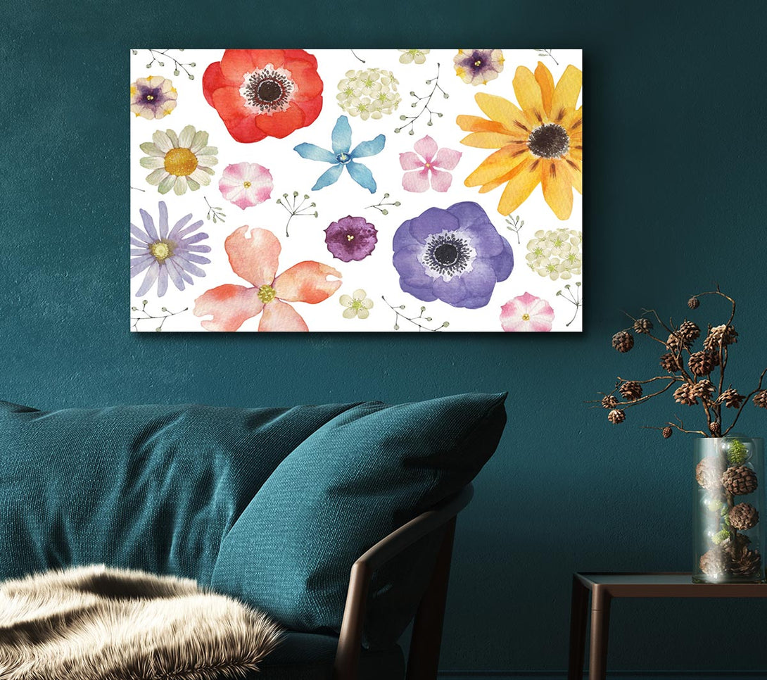 Picture of Aerial View Flowers Canvas Print Wall Art