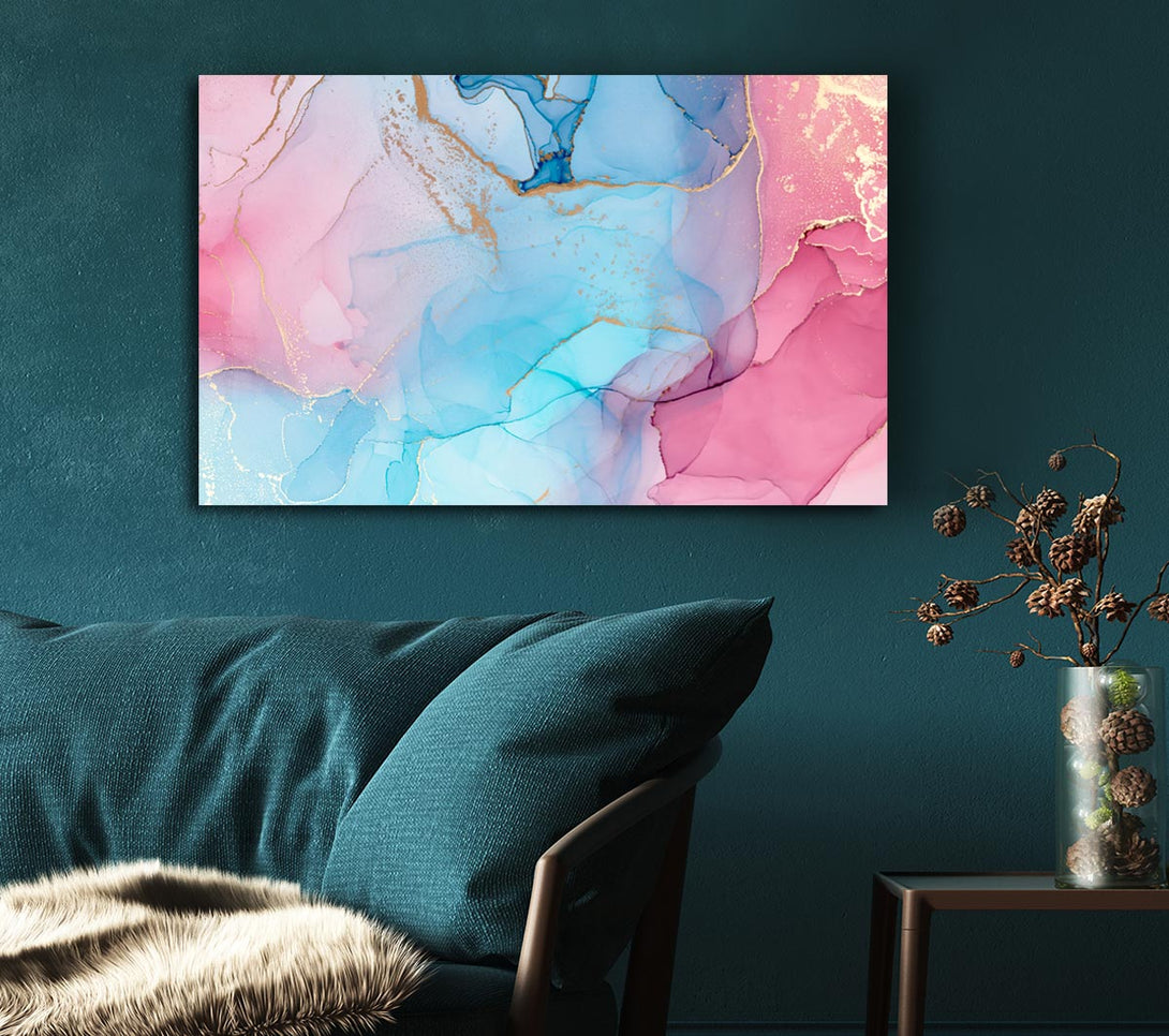 Picture of Pink And Blue Fusion Glitter Canvas Print Wall Art