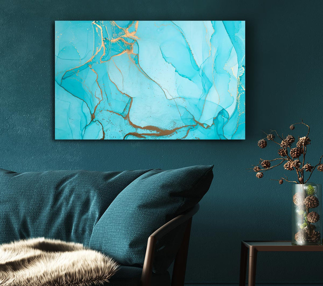 Picture of Aqua Fusion Glitter Canvas Print Wall Art