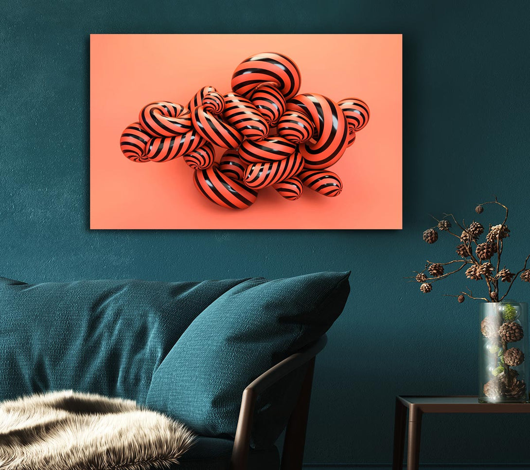 Picture of Twisty Stripey Mess Canvas Print Wall Art