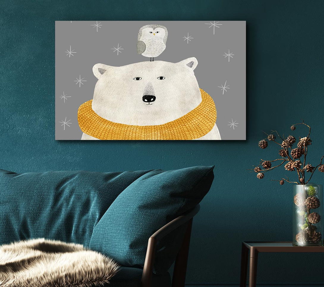 Picture of The Bear And The Owl Canvas Print Wall Art