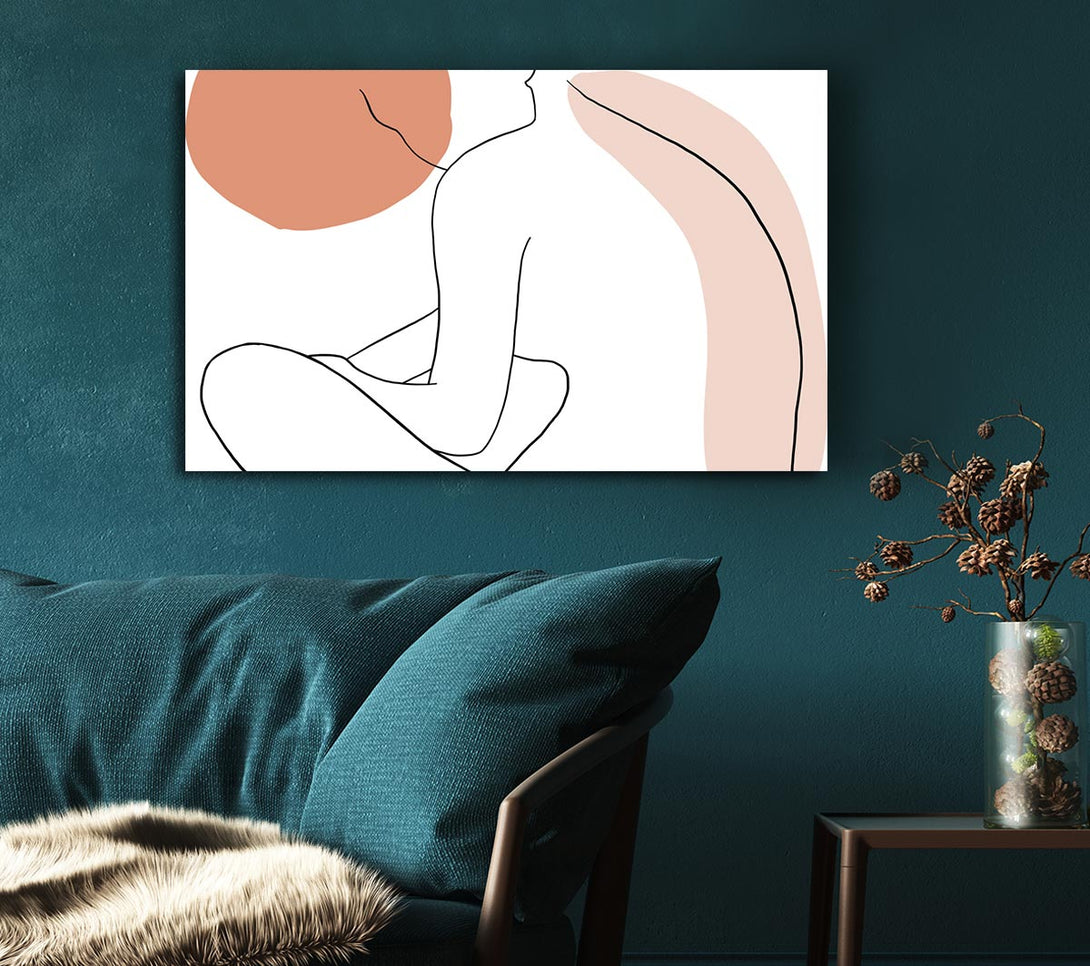 Picture of The Sitting Woman Line Drawing Canvas Print Wall Art