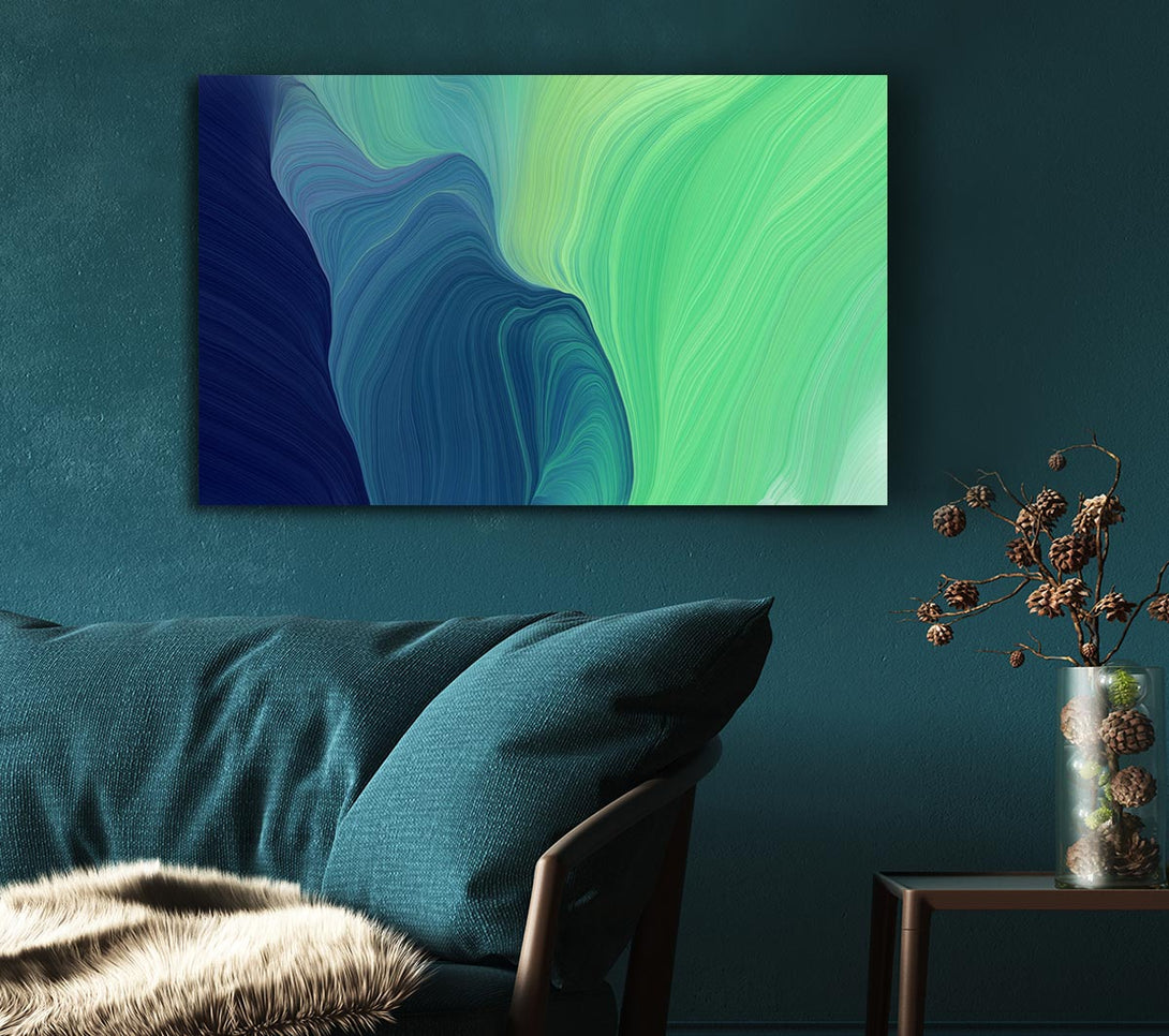 Picture of Green Formation Of Colour Canvas Print Wall Art