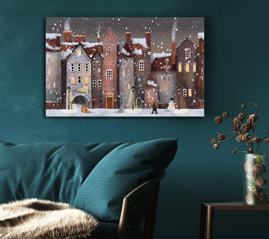 Picture of The Snowy Streets Canvas Print Wall Art