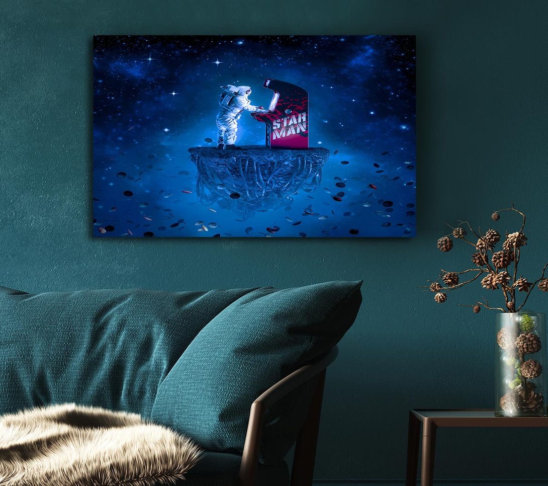 Picture of Rocketman Playing Games Canvas Print Wall Art