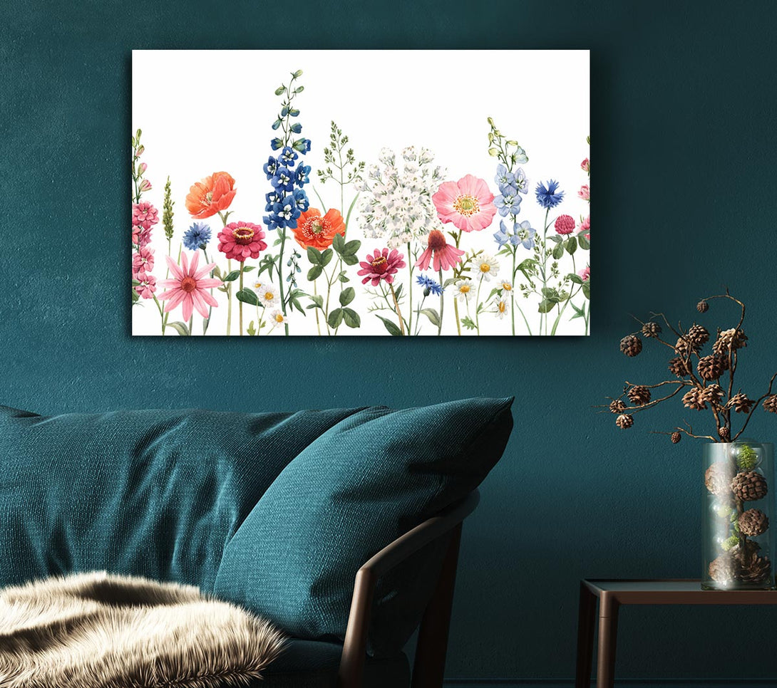 Picture of Flowers In The Meadow Canvas Print Wall Art