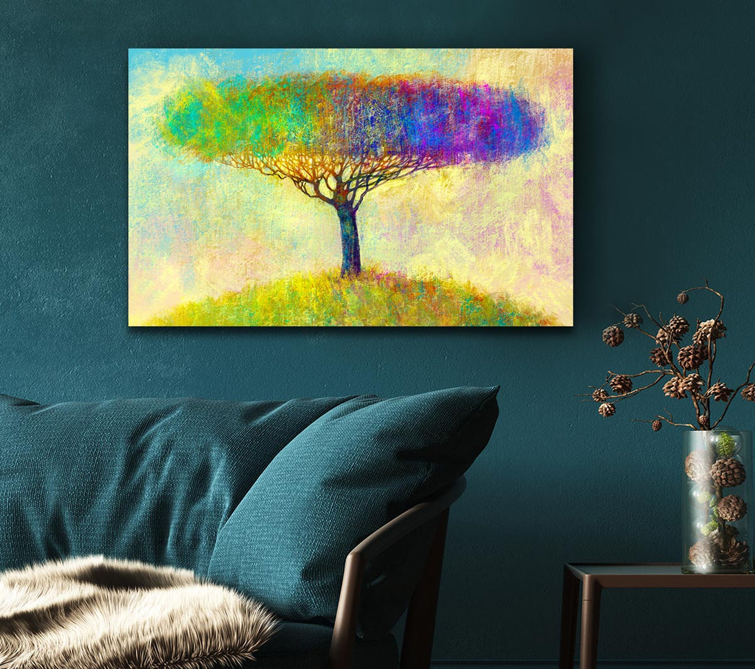 Picture of The Yellow To Blue Tree Canvas Print Wall Art