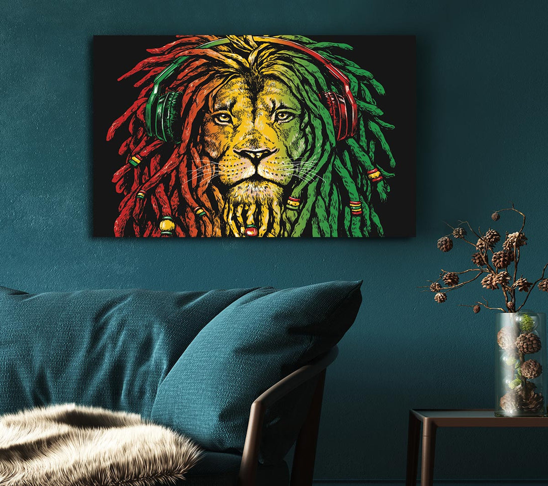 Picture of Rasta Lion Canvas Print Wall Art