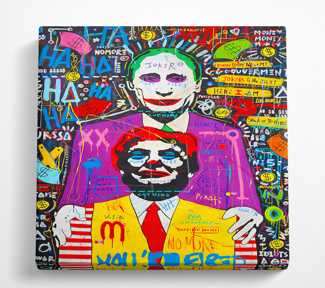 A Square Canvas Print Showing The Puppeteer Square Wall Art