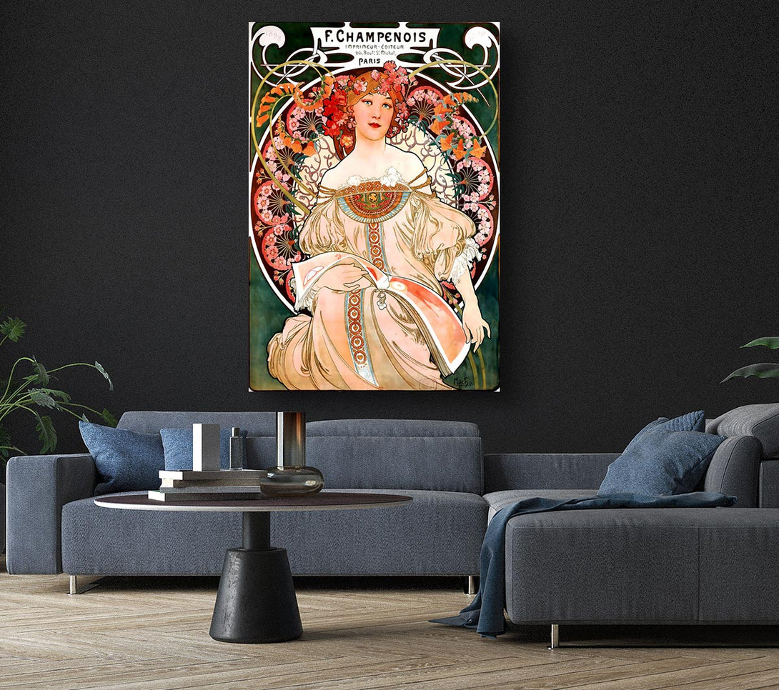 Picture of Alphonse Mucha Champenois Canvas Print Wall Art