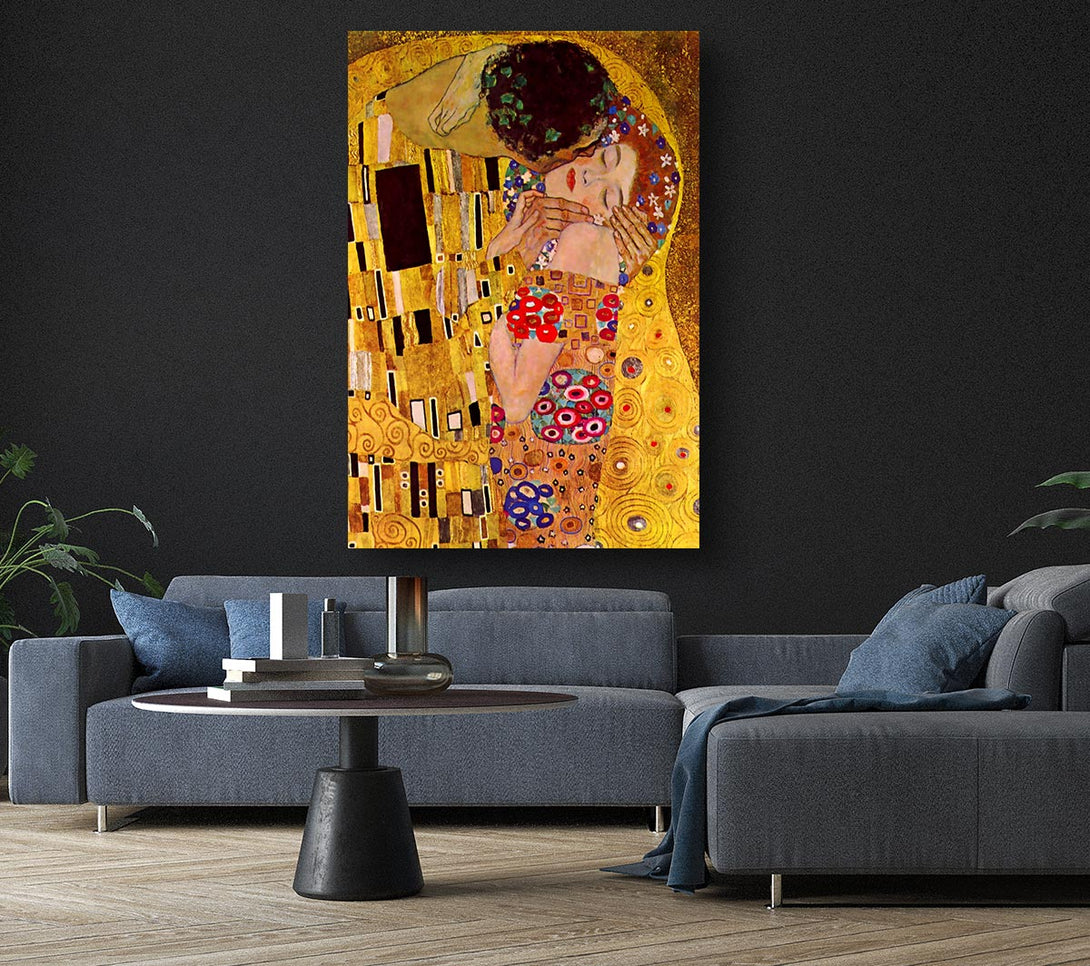 Picture of Klimt The Kiss Close Canvas Print Wall Art