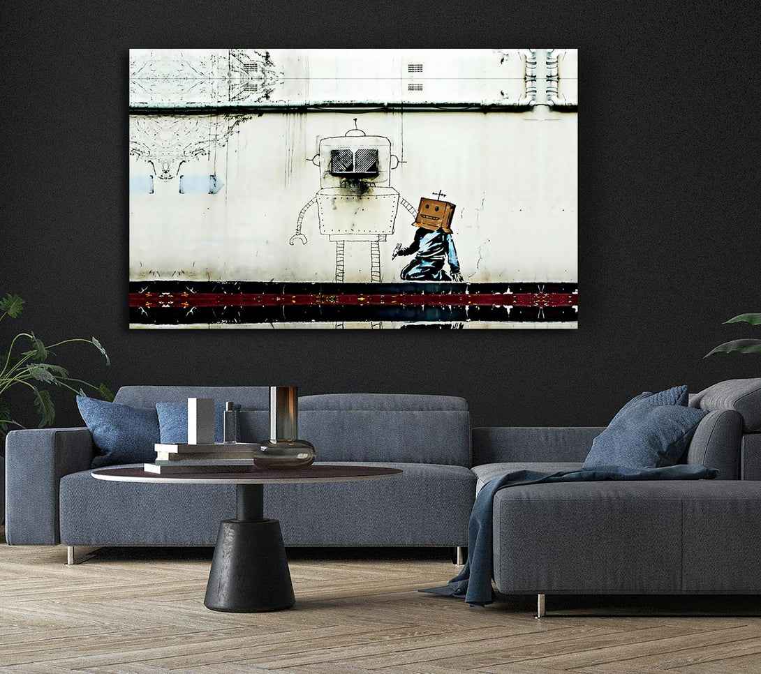 Picture of Box Head Robot Canvas Print Wall Art