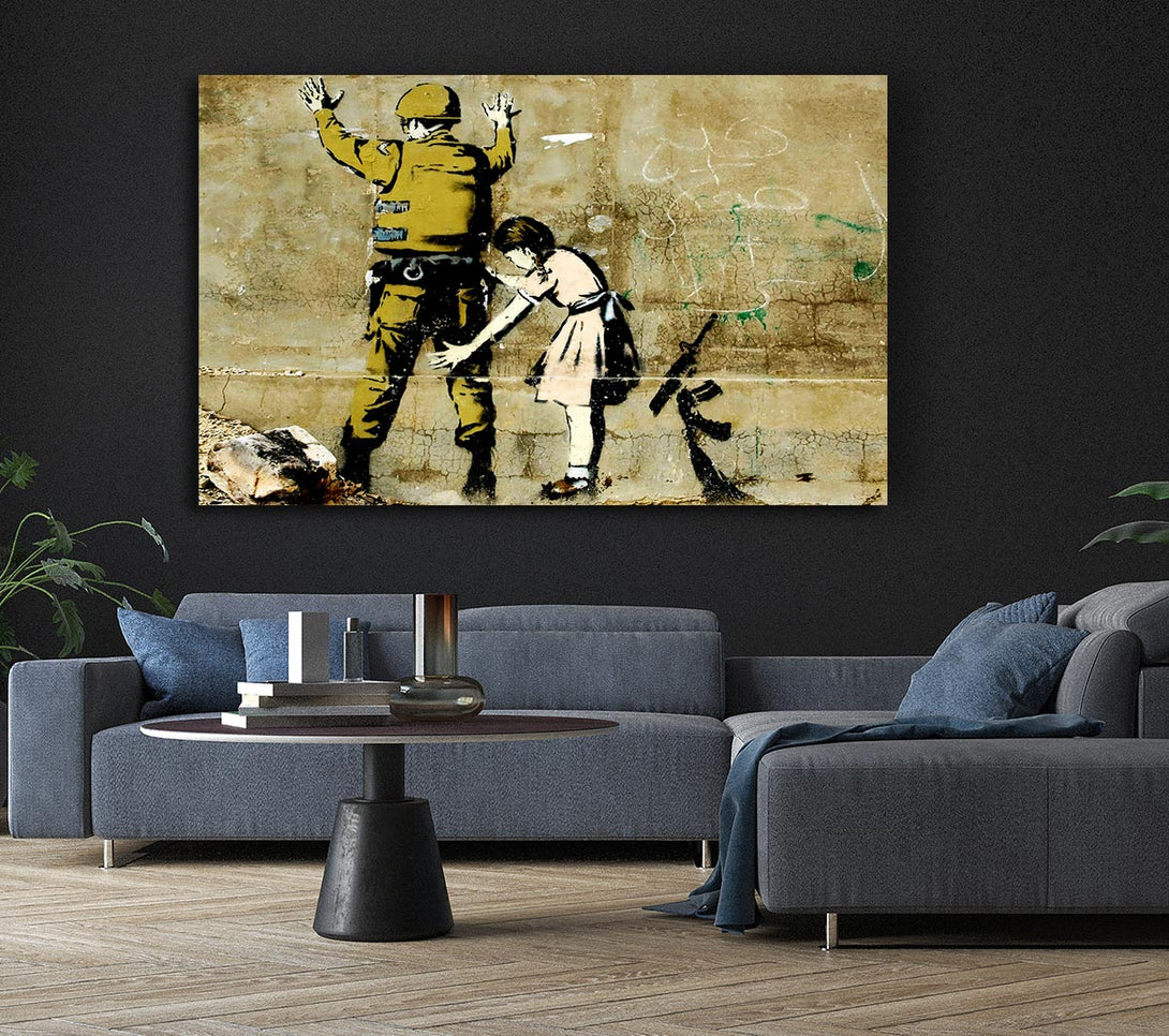 Picture of Child Searching Soldier Canvas Print Wall Art