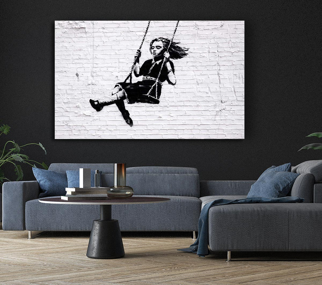 Picture of Girl On Swing Canvas Print Wall Art