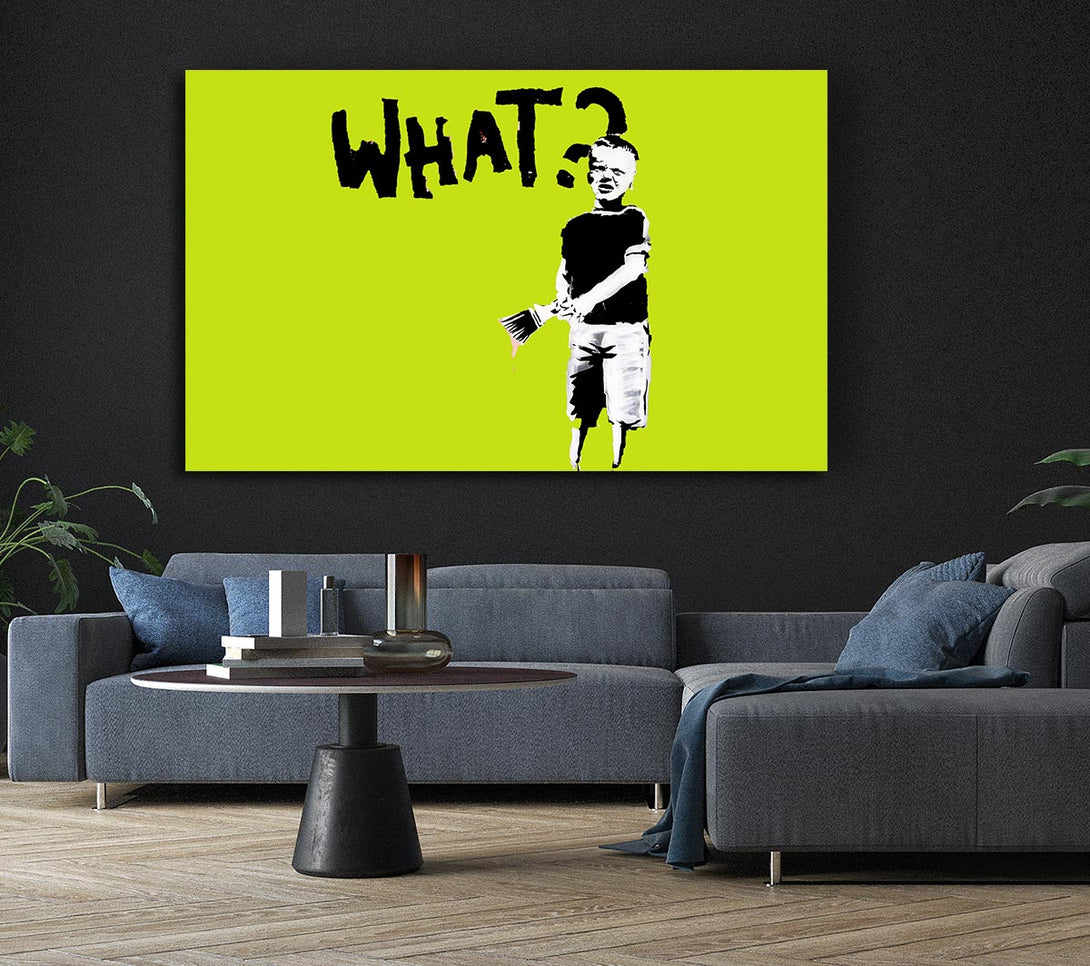 Picture of Graffiti Kid What Lime Canvas Print Wall Art