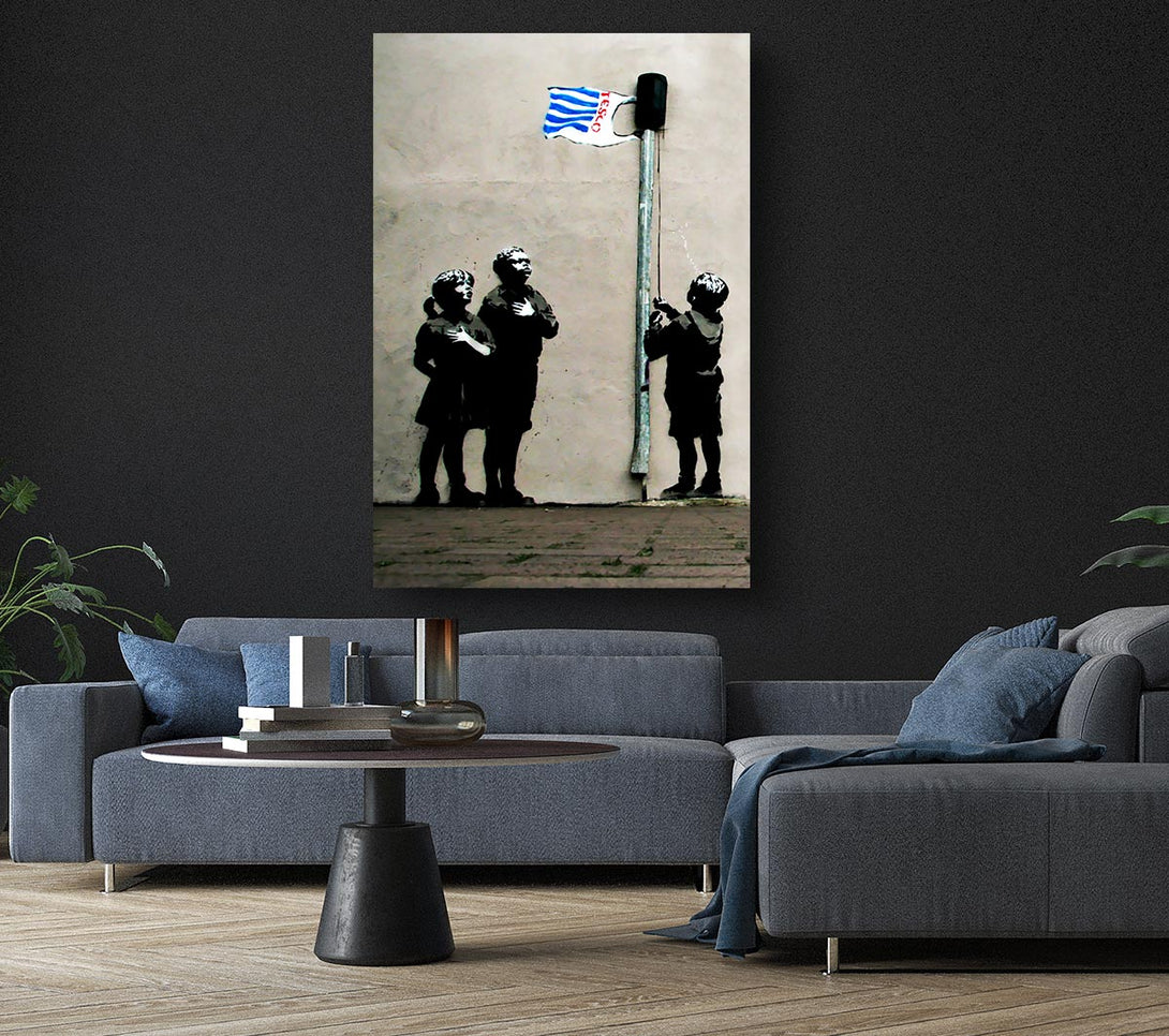 Picture of Homage To The Tesco Flag Canvas Print Wall Art