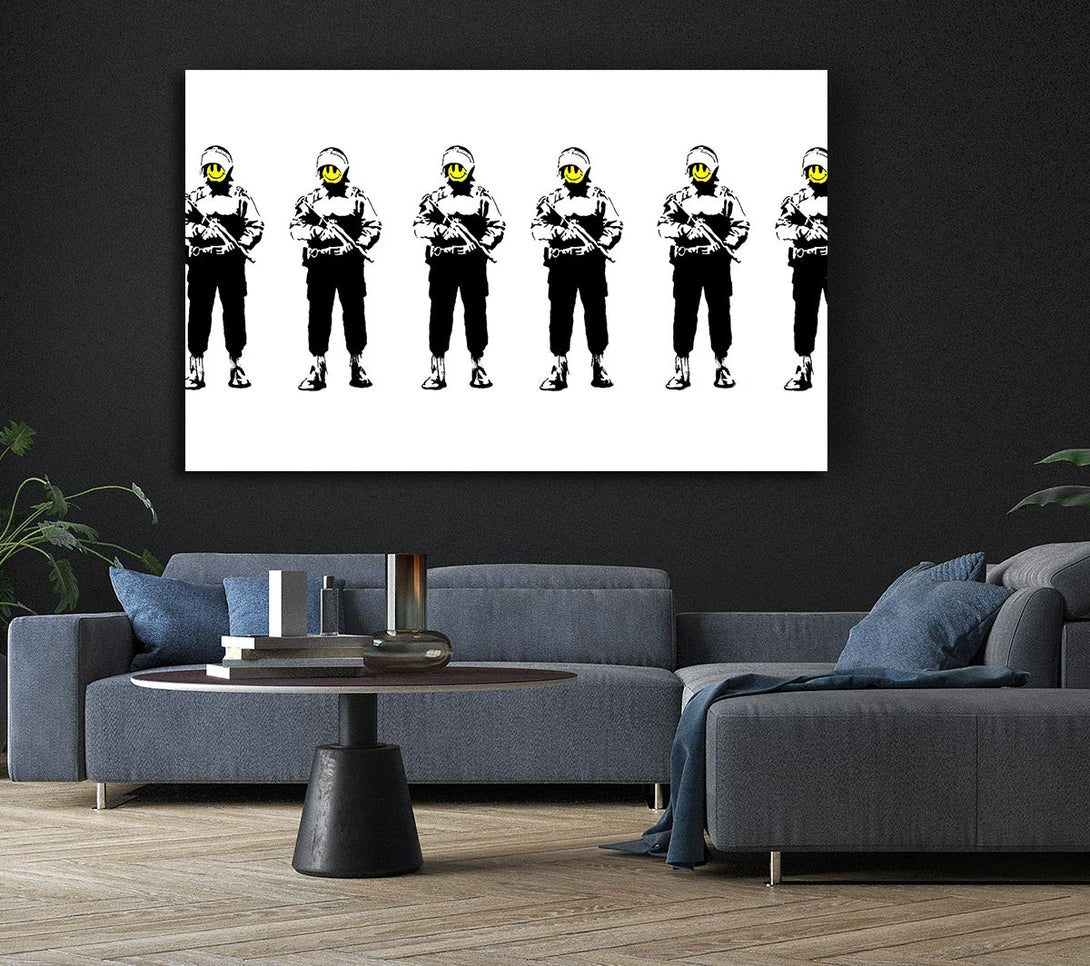 Picture of Smiley Face Line-Up Canvas Print Wall Art