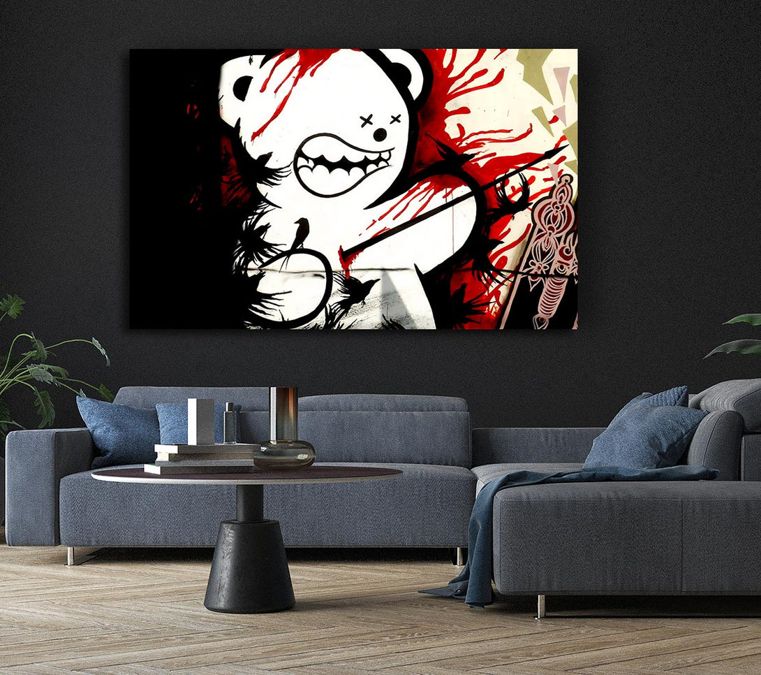 Picture of Teddy Bear Violence Canvas Print Wall Art