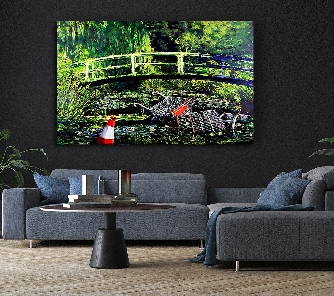 Picture of Water Lillies Trash Canvas Print Wall Art