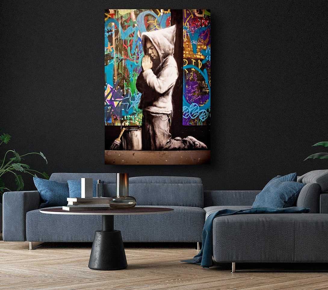 Picture of Graffiti Pray Canvas Print Wall Art