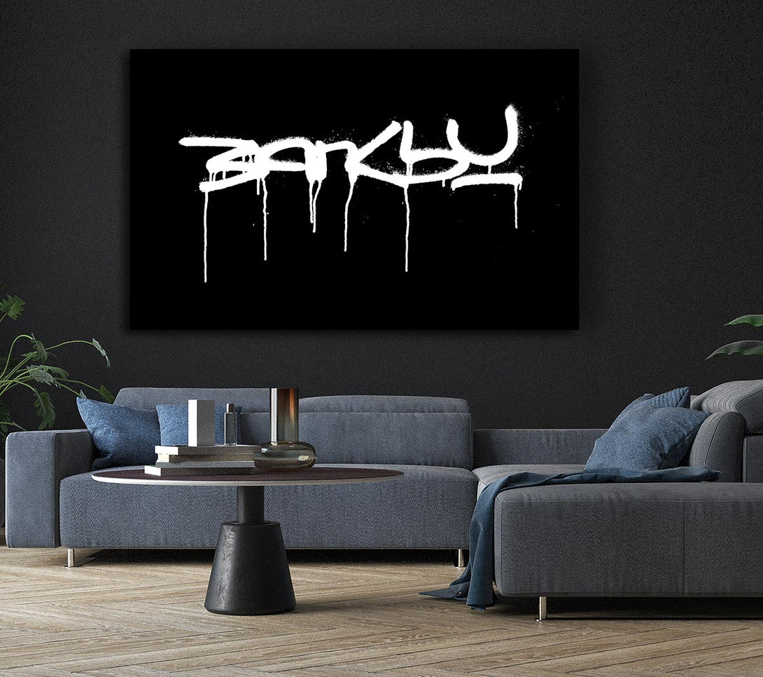 Picture of Banksy Black Canvas Print Wall Art