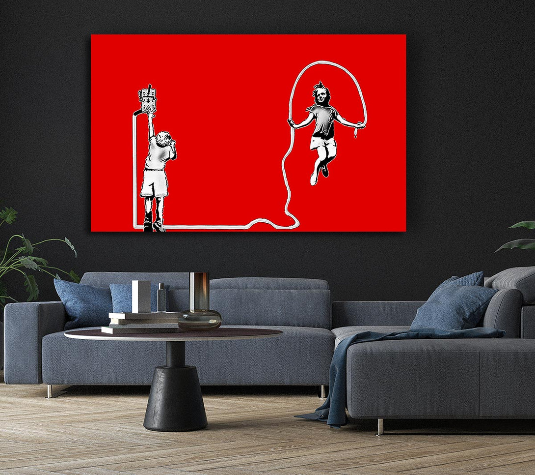 Picture of Electric Skipping Rope Red Canvas Print Wall Art