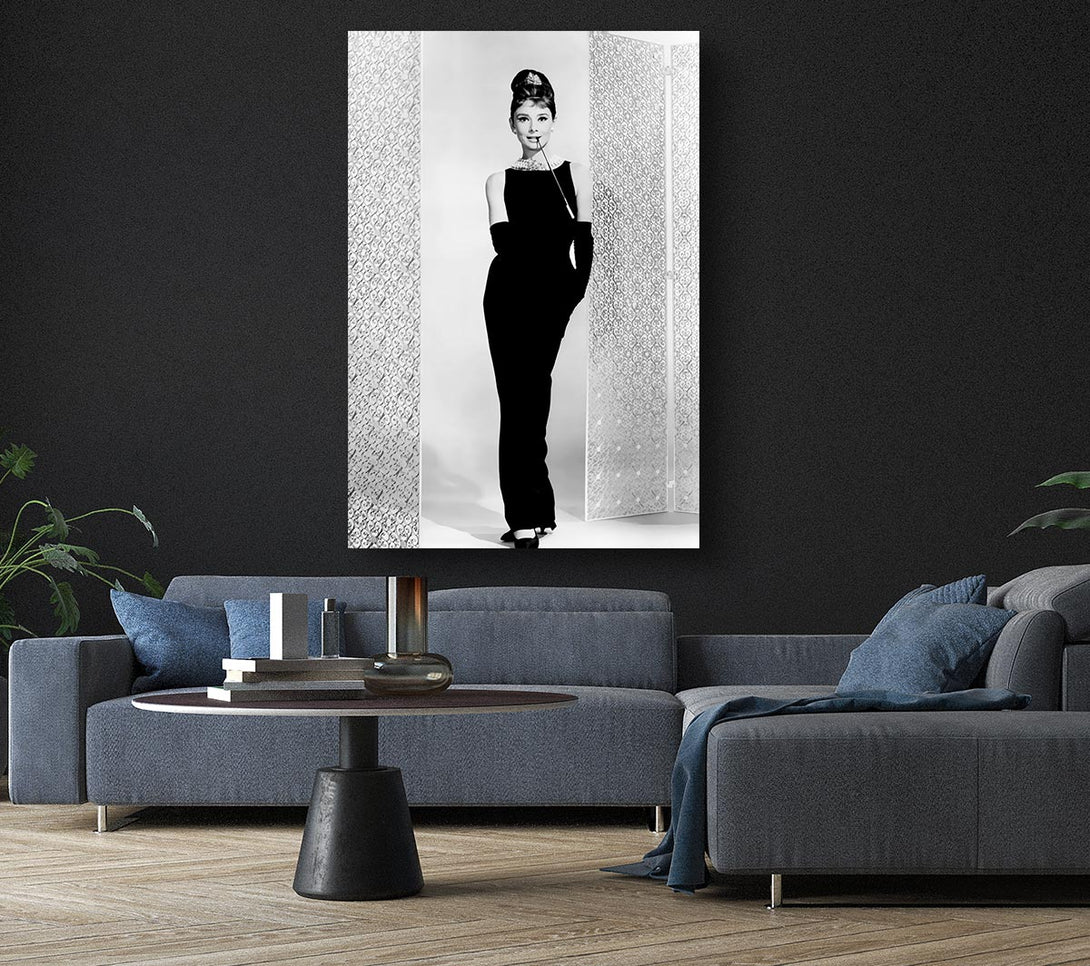 Picture of Audrey Hepburn Black Dress Canvas Print Wall Art