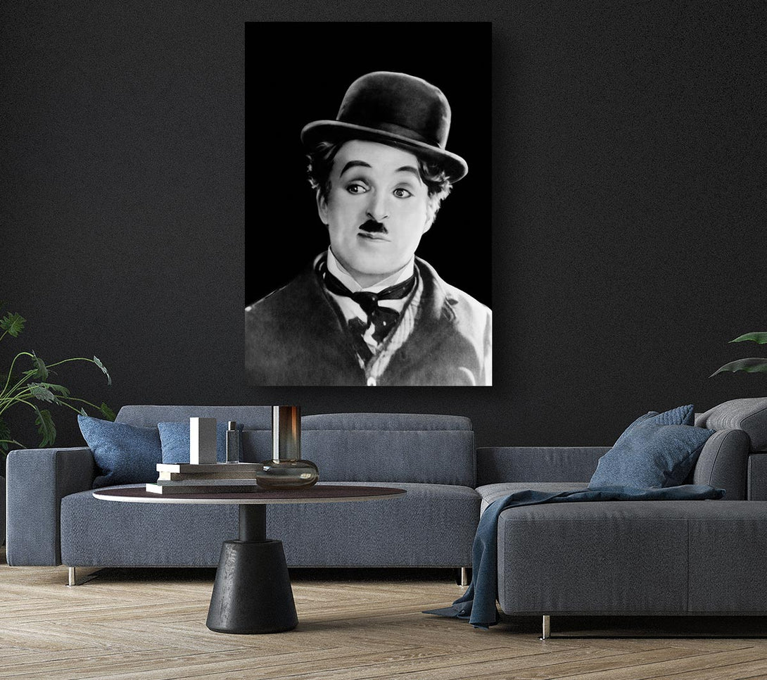 Picture of Charlie Chaplin Portrait Canvas Print Wall Art