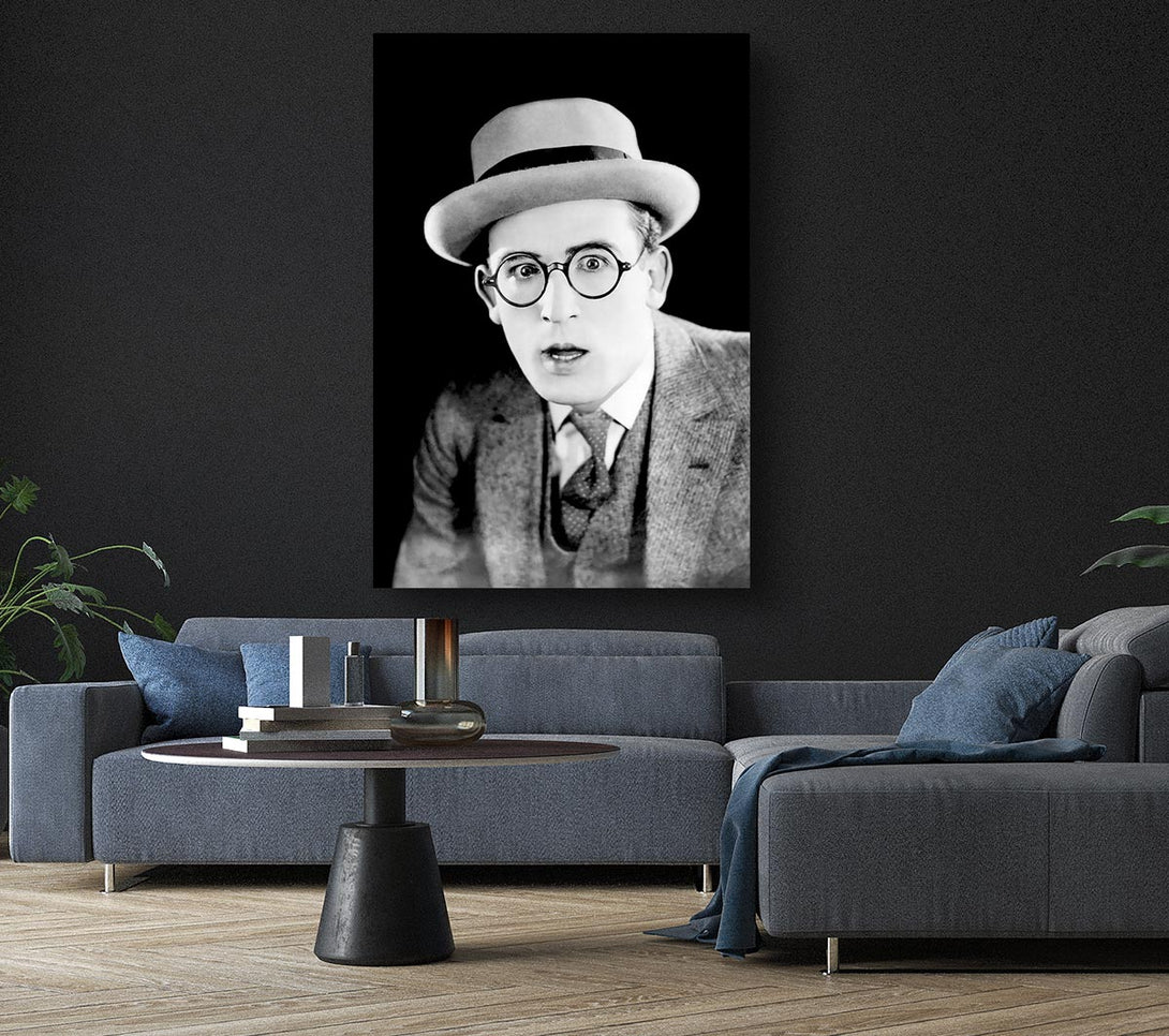 Picture of Harold Lloyd Portrait Canvas Print Wall Art