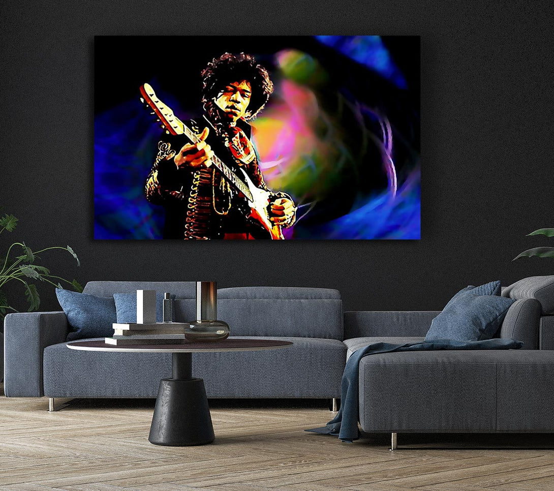 Picture of Jimi Hendrix Energy Field Canvas Print Wall Art