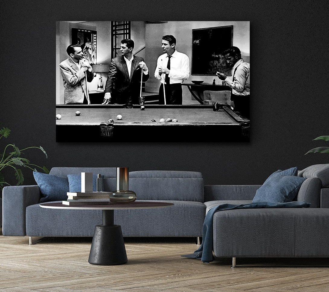 Picture of The Rat Pack 4 Playing Pool Canvas Print Wall Art