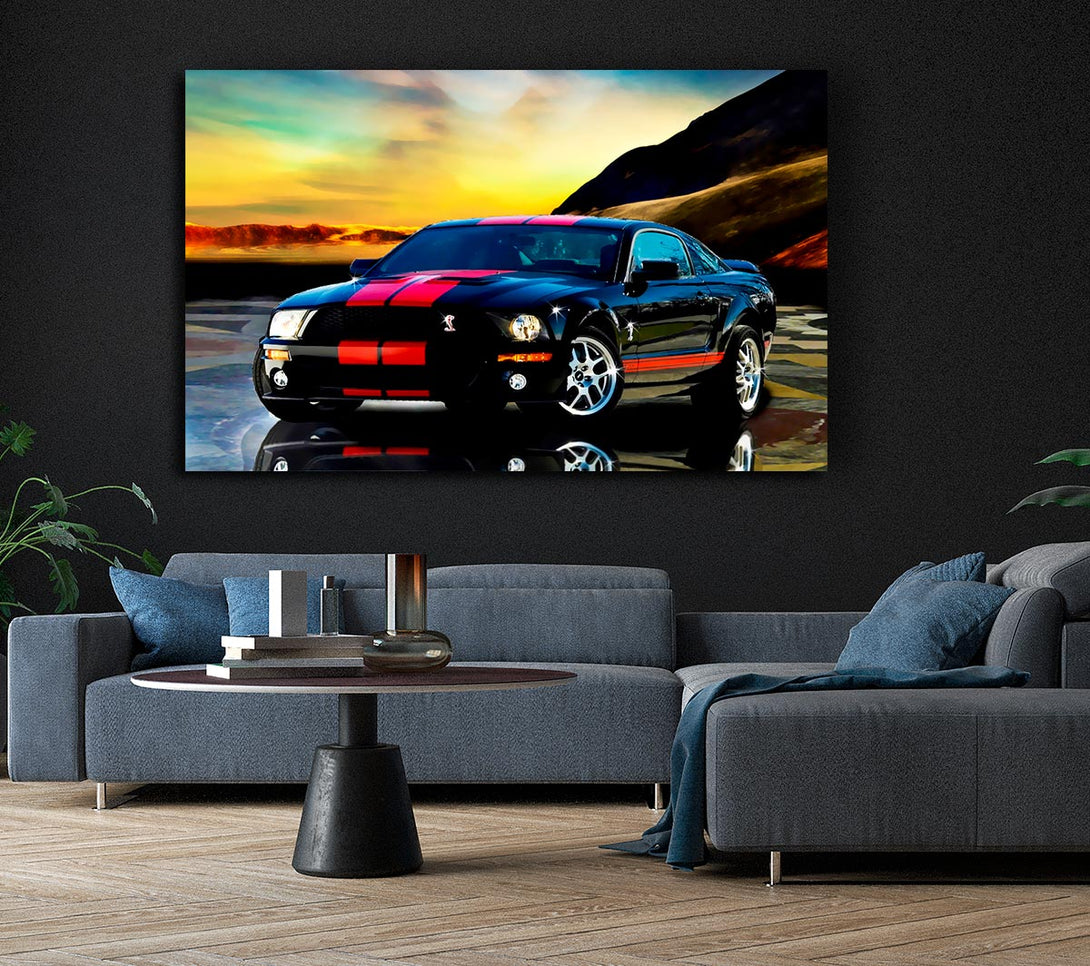 Picture of Shelby Mustang Red Stripes Canvas Print Wall Art